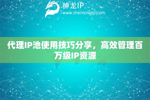 代理IP池使用技巧分享，高效管理百万级IP资源