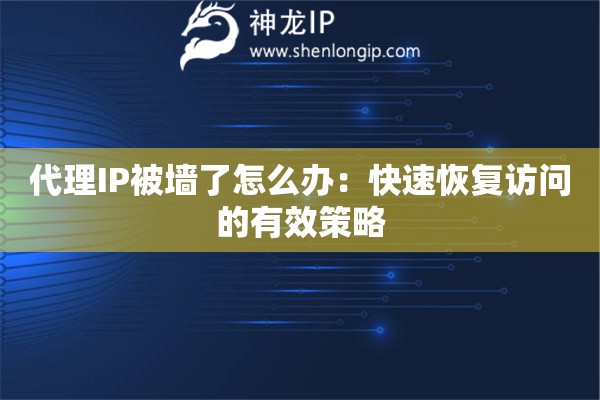 代理IP被墙了怎么办：快速恢复访问的有效策略