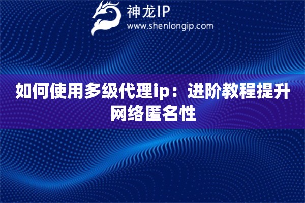 如何使用多级代理ip：进阶教程提升网络匿名性