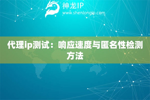 代理ip测试：响应速度与匿名性检测方法