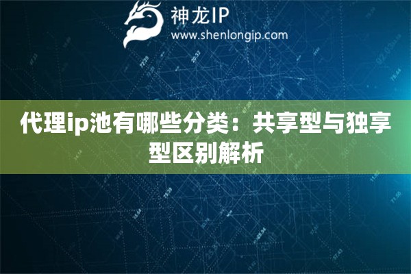代理ip池有哪些分类：共享型与独享型区别解析