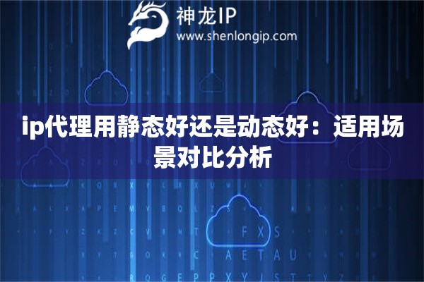 ip代理用静态好还是动态好：适用场景对比分析