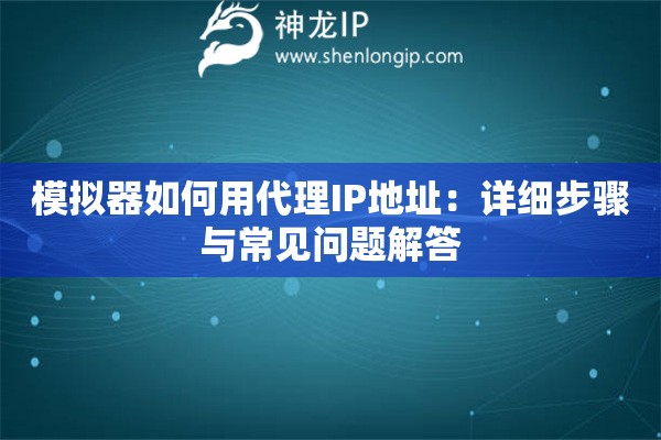 模拟器如何用代理IP地址：详细步骤与常见问题解答