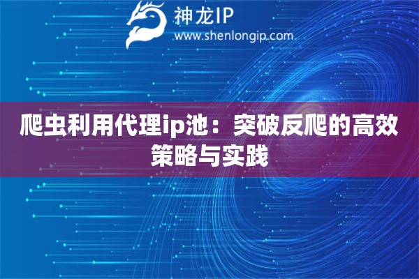 爬虫利用代理ip池：突破反爬的高效策略与实践