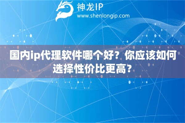 国内ip代理软件哪个好？你应该如何选择性价比更高？
