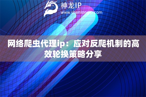 网络爬虫代理ip：应对反爬机制的高效轮换策略分享