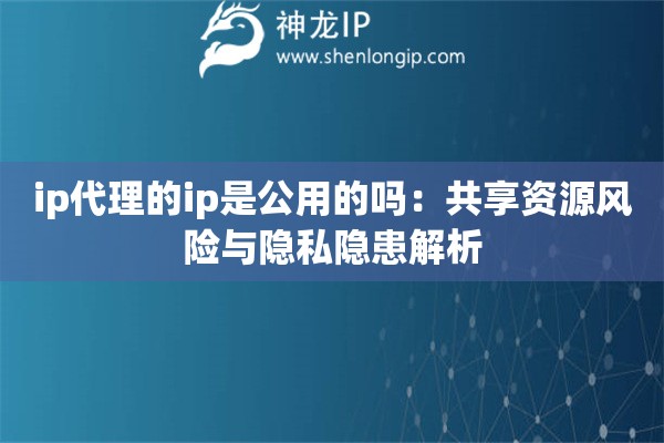 ip代理的ip是公用的吗：共享资源风险与隐私隐患解析