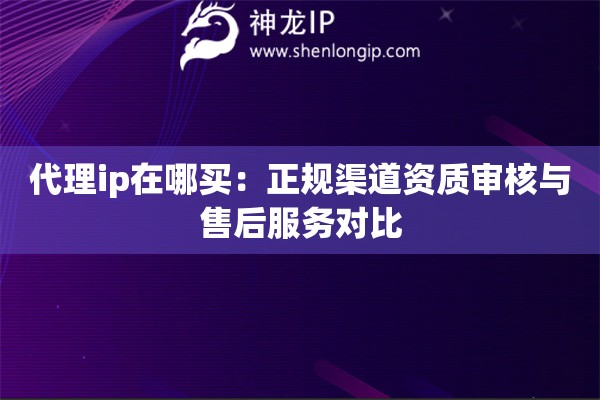代理ip在哪买：正规渠道资质审核与售后服务对比