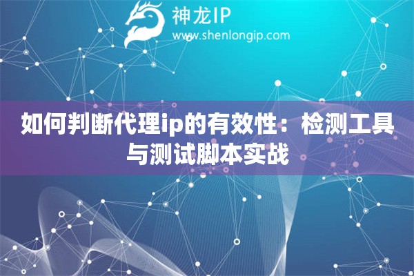 如何判断代理ip的有效性：检测工具与测试脚本实战