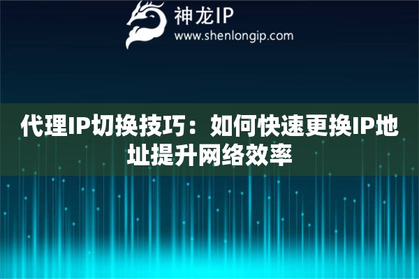 代理IP切换技巧：如何快速更换IP地址提升网络效率