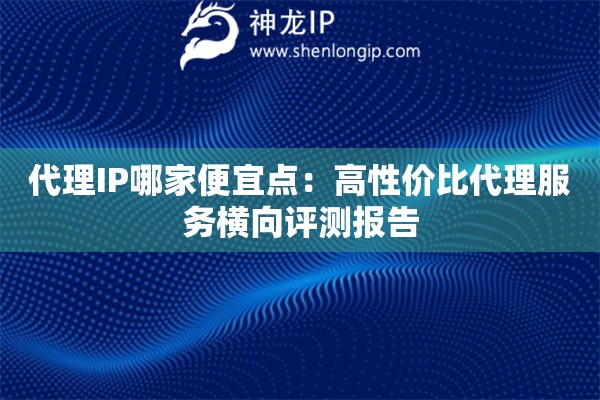 代理IP哪家便宜点：高性价比代理服务横向评测报告