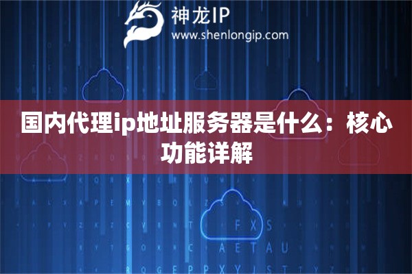 国内代理ip地址服务器是什么：核心功能详解