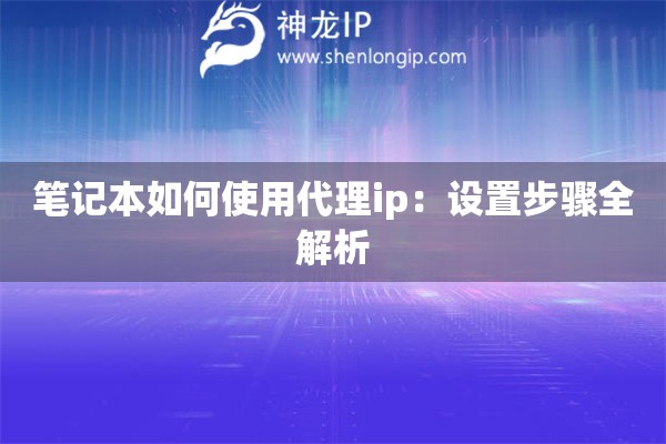 笔记本如何使用代理ip：设置步骤全解析