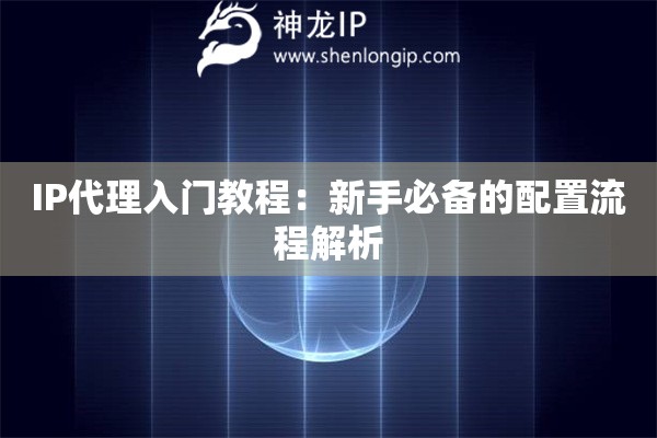 IP代理入门教程：新手必备的配置流程解析