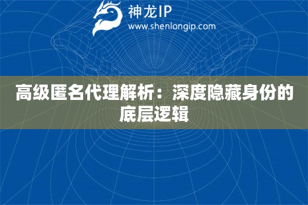 高级匿名代理解析：深度隐藏身份的底层逻辑
