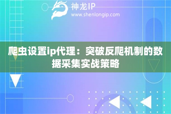 爬虫设置ip代理：突破反爬机制的数据采集实战策略