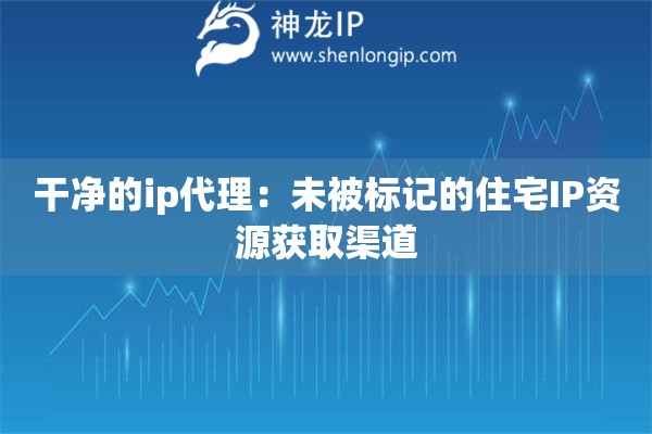 干净的ip代理：未被标记的住宅IP资源获取渠道