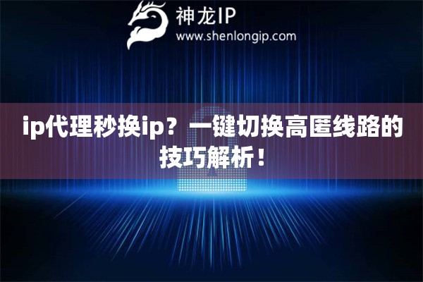 ip代理秒换ip？一键切换高匿线路的技巧解析！
