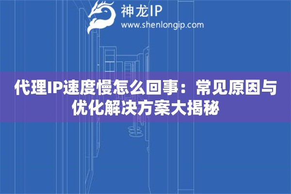 代理IP速度慢怎么回事：常见原因与优化解决方案大揭秘