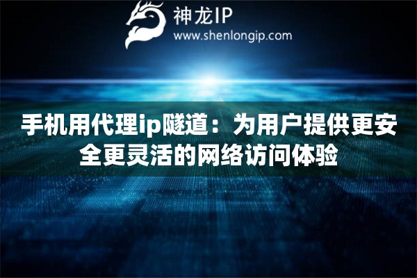 手机用代理ip隧道：为用户提供更安全更灵活的网络访问体验