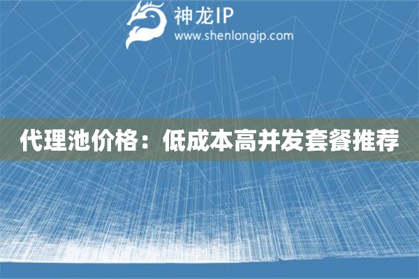 代理池价格：低成本高并发套餐推荐