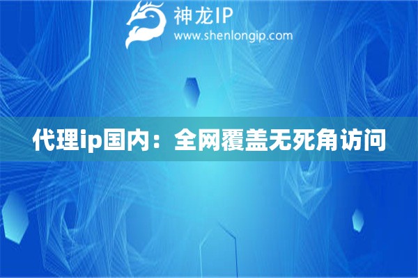 代理ip国内：全网覆盖无死角访问