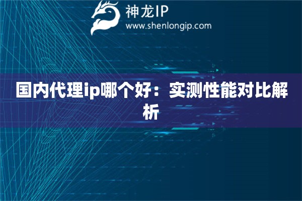 国内代理ip哪个好：实测性能对比解析