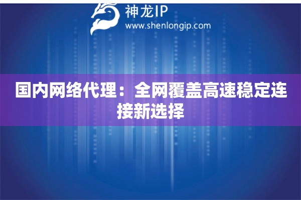 国内网络代理：全网覆盖高速稳定连接新选择
