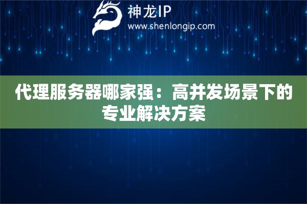 代理服务器哪家强：高并发场景下的专业解决方案