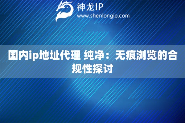 国内ip地址代理 纯净：无痕浏览的合规性探讨
