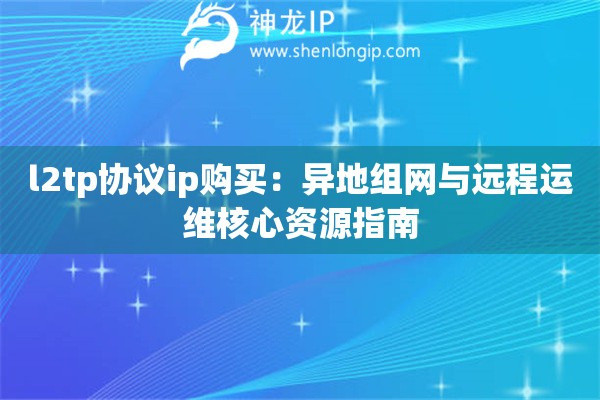 l2tp协议ip购买：异地组网与远程运维核心资源指南