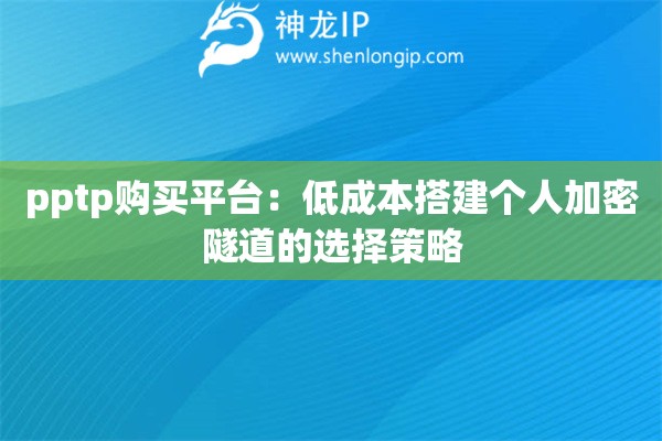 pptp购买平台：低成本搭建个人加密隧道的选择策略