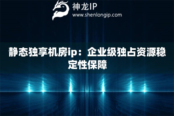 静态独享机房ip：企业级独占资源稳定性保障