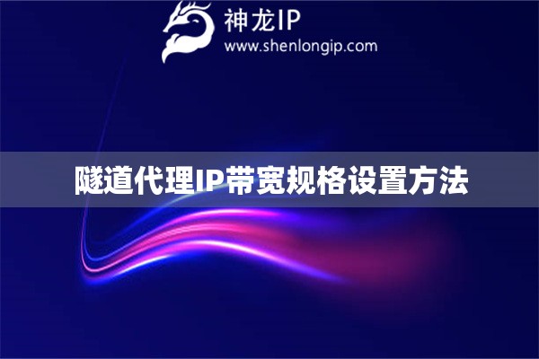 隧道代理IP带宽规格设置方法