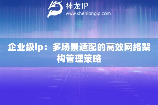 企业级ip：多场景适配的高效网络架构管理策略