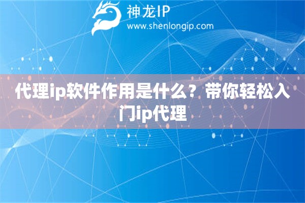 代理ip软件作用是什么？带你轻松入门ip代理