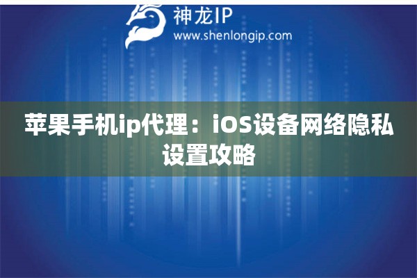 苹果手机ip代理：iOS设备网络隐私设置攻略