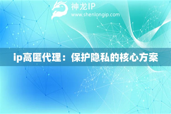 ip高匿代理：保护隐私的核心方案