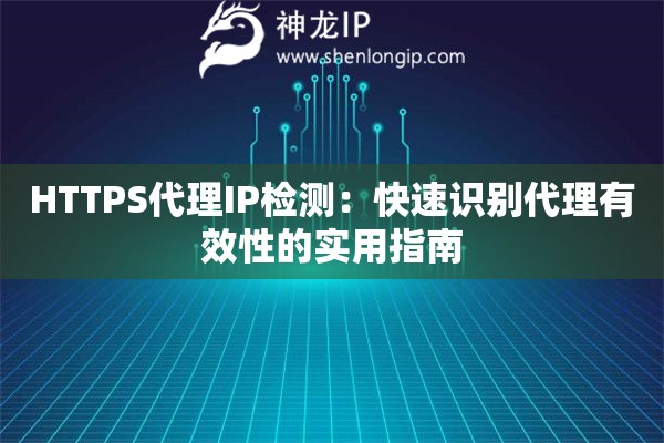 HTTPS代理IP检测：快速识别代理有效性的实用指南