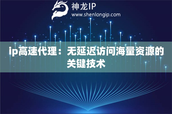 ip高速代理：无延迟访问海量资源的关键技术