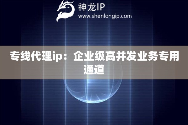 专线代理ip：企业级高并发业务专用通道