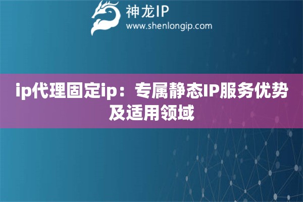 ip代理固定ip：专属静态IP服务优势及适用领域