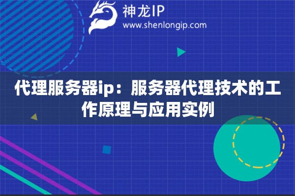 代理服务器ip：服务器代理技术的工作原理与应用实例