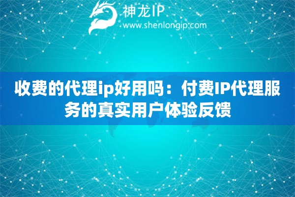 收费的代理ip好用吗：付费IP代理服务的真实用户体验反馈