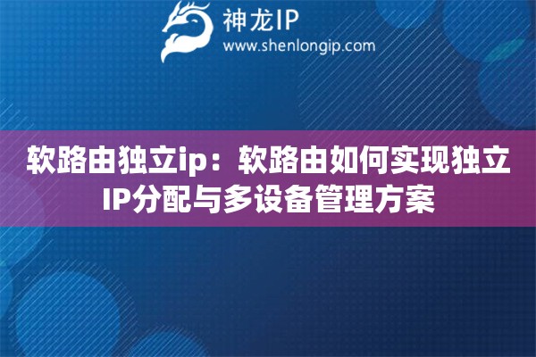 软路由独立ip：软路由如何实现独立IP分配与多设备管理方案