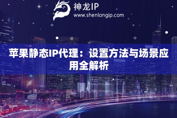 苹果静态IP代理：设置方法与场景应用全解析