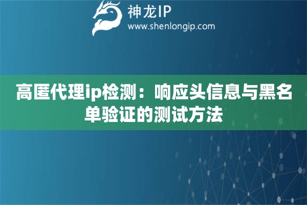高匿代理ip检测：响应头信息与黑名单验证的测试方法