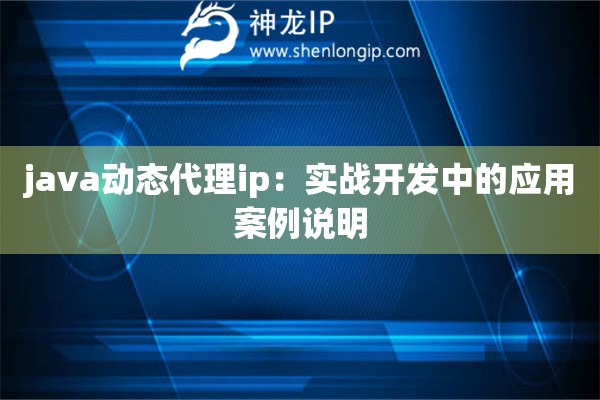 java动态代理ip：实战开发中的应用案例说明