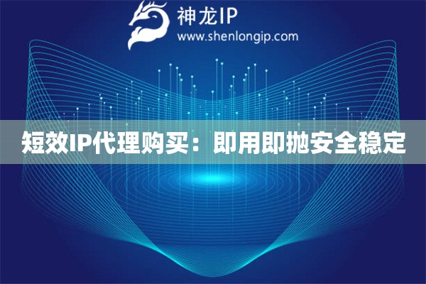 短效IP代理购买：即用即抛安全稳定