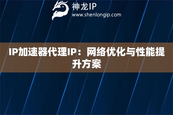 IP加速器代理IP：网络优化与性能提升方案